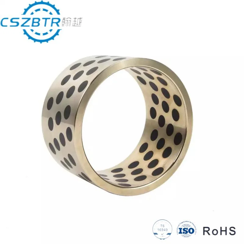 25.5*30.5*65 Bronze Bushing with Graphite Plugs Oilless Bearing Machinery Part Bearing Bush